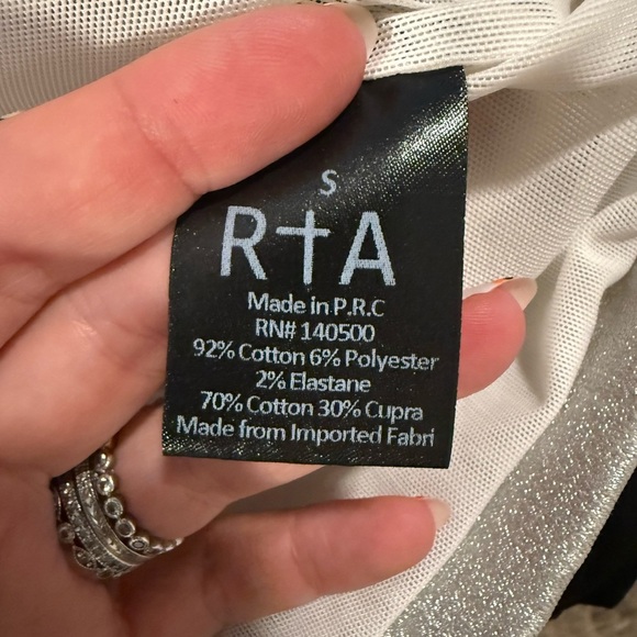 Small RtA Naomi Metallic Short Sleeve Mini Dress in Sound Silver - Picture 12 of 12